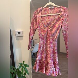 Zara Pink Floral Long Sleeve Dress